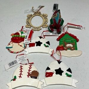 7/ Christmas Ornaments Soccer , Baseball